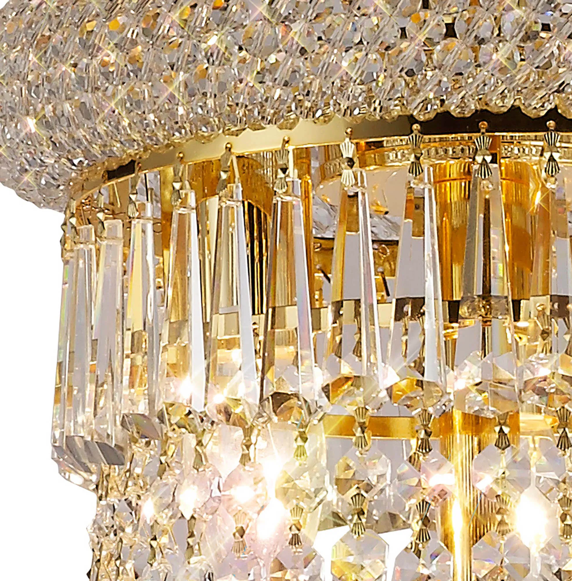 Alexandra Crystal Chandelier 18 Light (27kg) Gold IL32112  Diyas Alexandra Gold